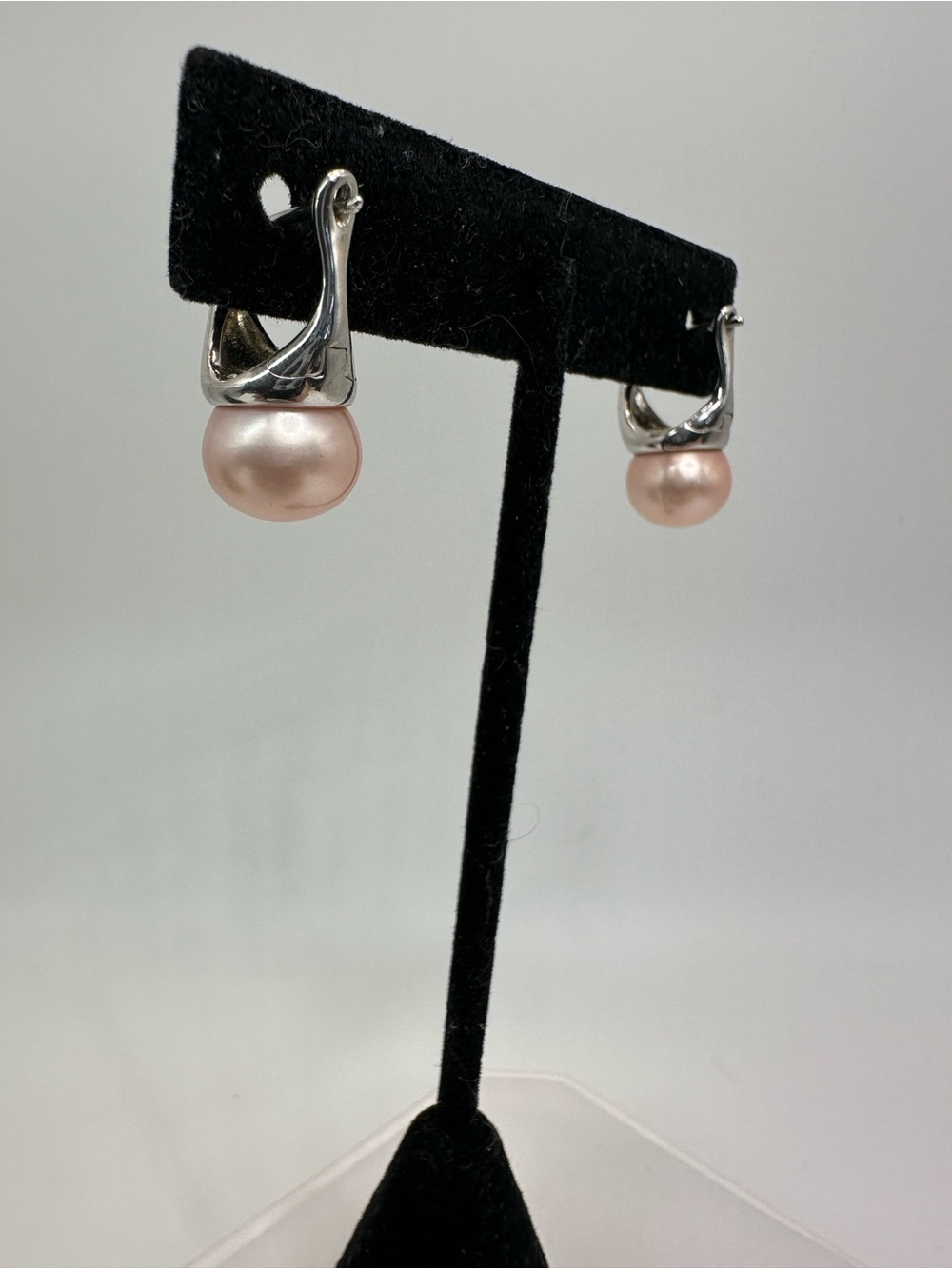 Honora Genuine Pink Pearl Sterling Silver Drop Earrings Modern Designer 925